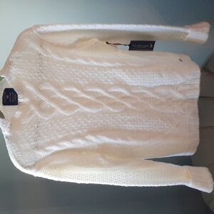 US Polo Association women's size large marshmallow acrylic crew neck swe…